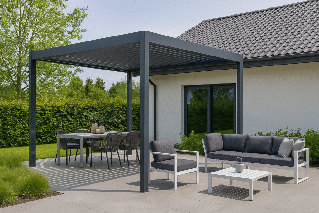 Zestawy ogrodowe Perara, Muro, Haven – ogród w nowoczesnym stylu z meblami i zadaszeniem od GardenSpace